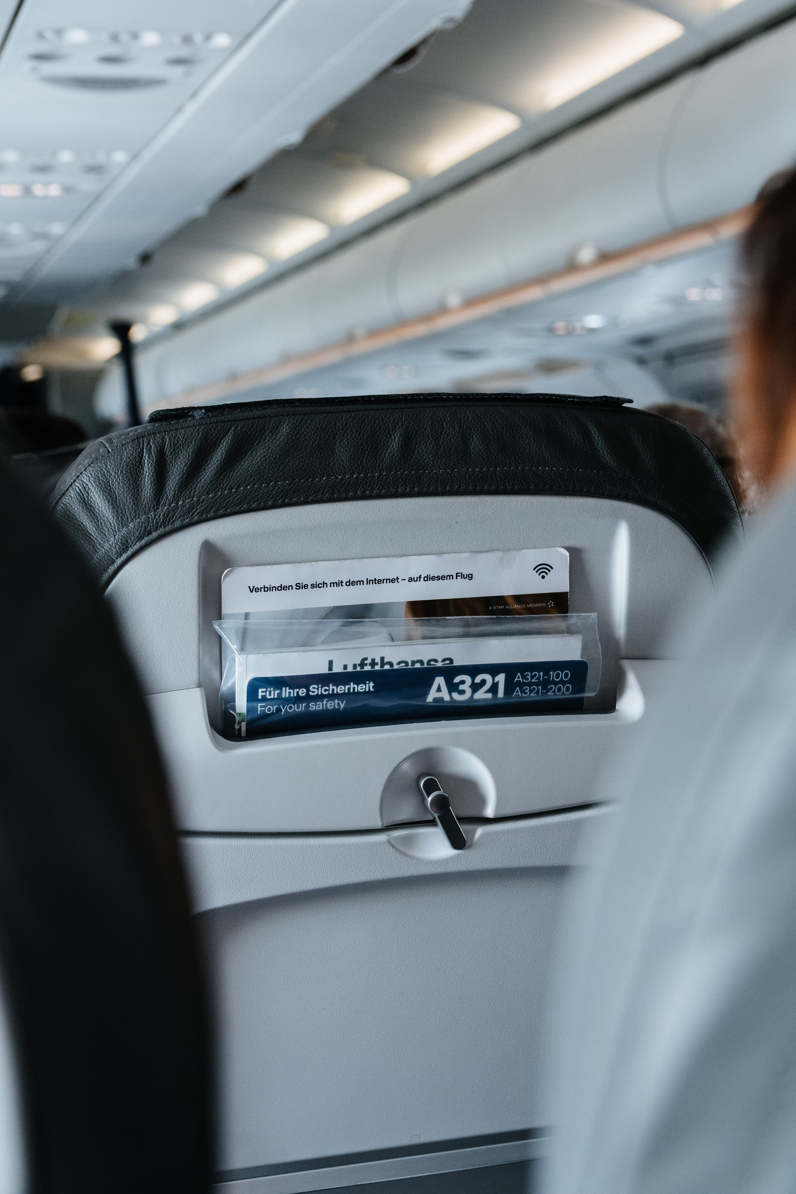 Inside of an airplane